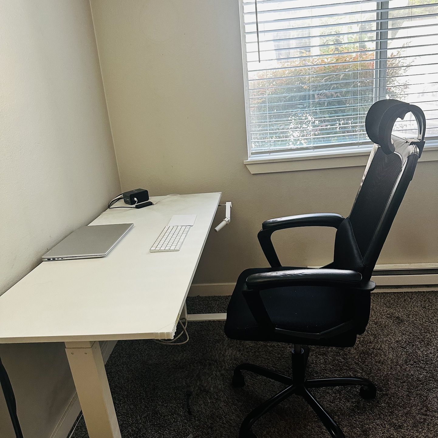 Computer Desk (Height Adjustable) And Chair Set