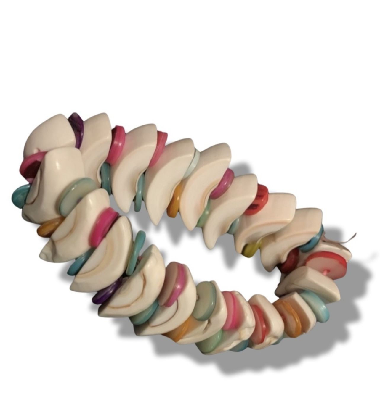 Funky Multicolored Ceramic Button Bracelet