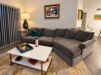 Gray Fabric Sectional Sofa