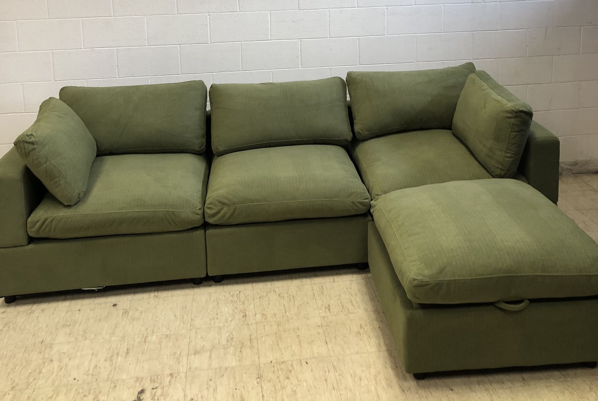 New In Box - Olive Green Sectional Cloud Couch - Free Delivery