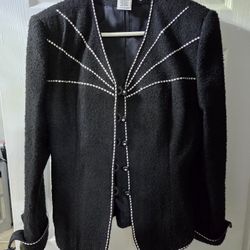 Chanel Black Blazer with White Trim