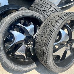 26” Rockstarr Rims With tires 6 Lug Universal