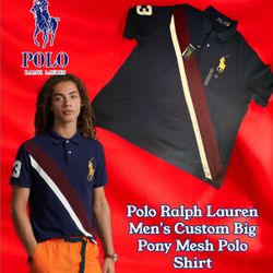 Polo Ralph Lauren Big & Tall Big Pony Mesh Polo Shirt, Men’s 3XB (Navy Blue) 