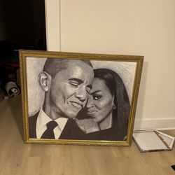 Portait - Barack And Michelle Obama