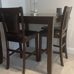 Wooden Table With Stools