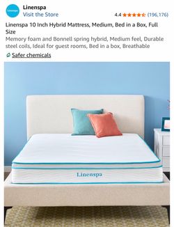 Full Size Hybrid Mattress 10 Inch - Linespa; brand new in box