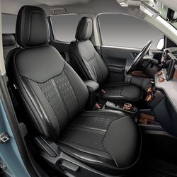 Custom Fit Seat Covers for 2022-2026 Ford Maverick Hybrid & Gas, Waterproof Faux Leather Full Set, with Armrest Zippers, Compatible with XL, XLT, Lari