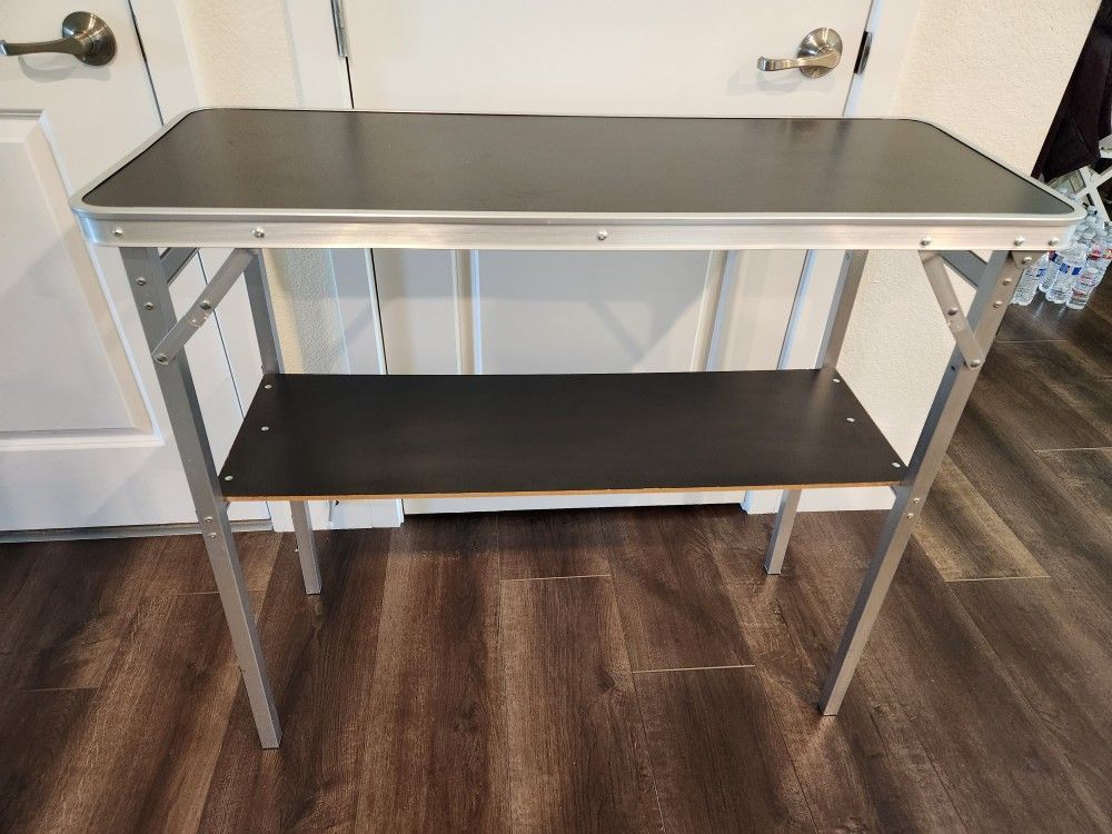 Extra Light Weight Aluminum & Engineered Wood Folding Portable Bar Table 39 L 15 W 35 H