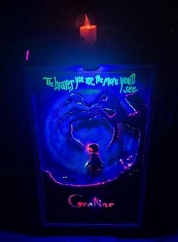 3D Blacklight Caroline Framed Picture, Beautifully Made And Will Also Make Anything You Want As Long As You Have The Poster I Can 3D It And Put Lights