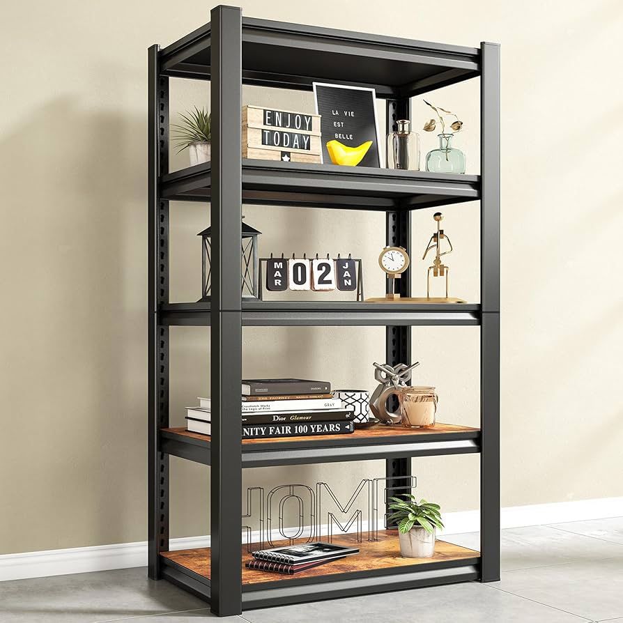 NEW - Garage Shelving 3000LBS Storage Shelves Adjustable Metal Shelving Heavy Duty 5 Tier Metal Shelves for Closet Kitchen Pantry 60''H X 24.5''W X 16