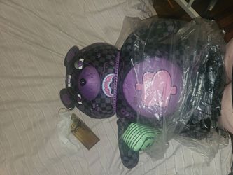 Sprayground Purple Slime Shark Moneybear backpack