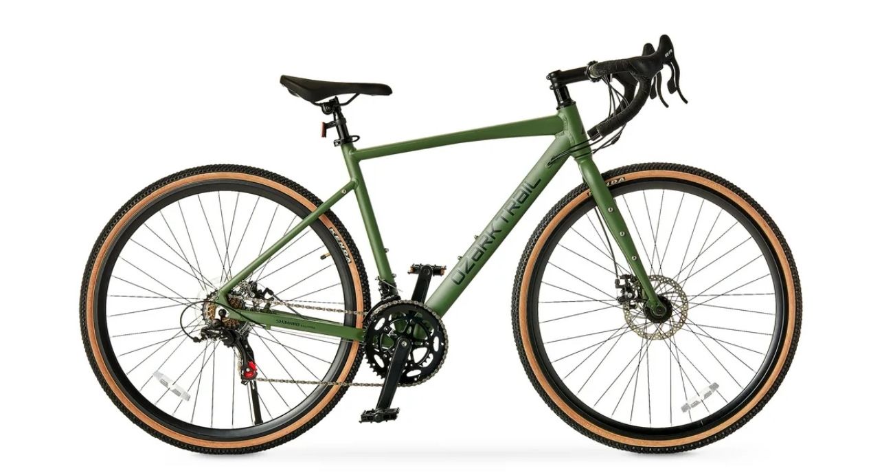 Ozark Trail 700C G.1 Explorer Drop Bar Gravel Bike, Medium Frame, Fits Riders 5'5" - 5'10", Green, Adult, Unisex