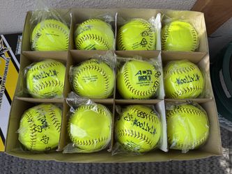 Softball 7 Dozen New In Box Have 2 Baden Brand And 5 AD Starr Tattoo Softballs. $45 each box of firm price