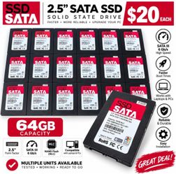 64GB 2.5” SATA III SSD — $20 Each