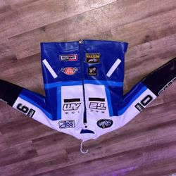 Motorcycle Jacket, Size m, Blue White And Black