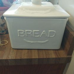 Glazed Ceramic Embossed Bread Box Cover By Studio Portugal.