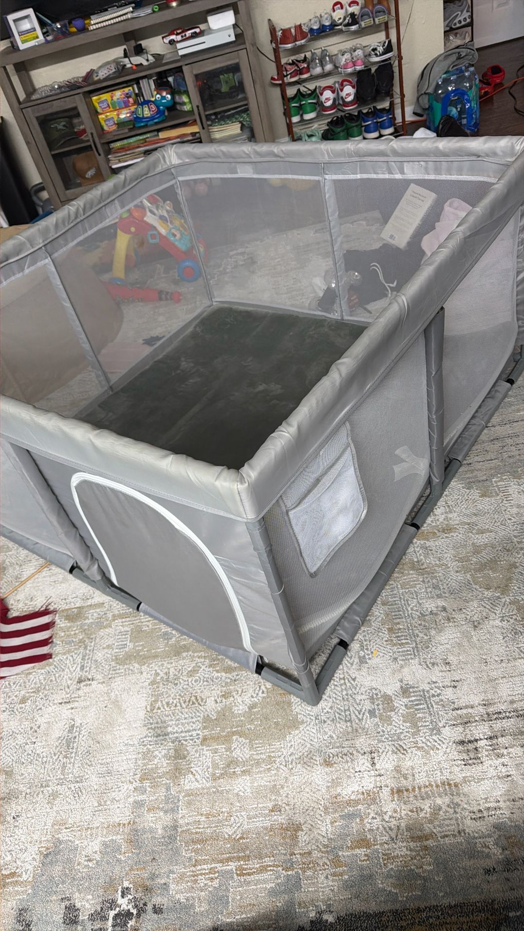 Kid Playpen With Cushioned Mat