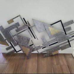 MCM Wrought Iron Abstract Wall Decor Size 54 x 25