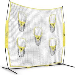 PodiuMax Portable Football / Baseball Trainer Throwing Net, 8ft x 8ft Knotless