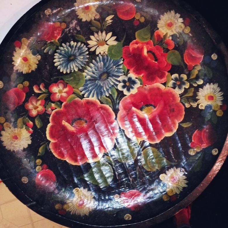 Hand-painted In Hand Carved Wood Bowls/plates