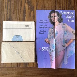 Butterick Super One Sewing Pattern 5399 Cape One Size