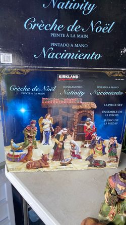 Beautiful Kirkland Signature Hand-Painted Nativity Set 13-Piece