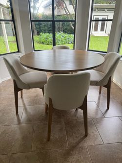 Solid wood creme color chairs (set of 4) - Brand New!