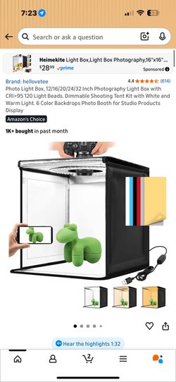 Photography Light Box 12X12" Dimmable LED