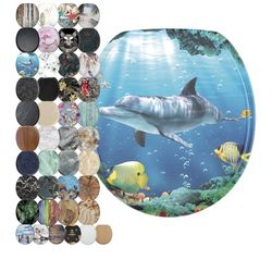 SANILO Wooden Toilet Seat with Soft Close [ROUND] - Decorative, Quiet & Slow Close Molded Wood Seat - With Strong Bumpers & Hinges - Adjustable Fit - 