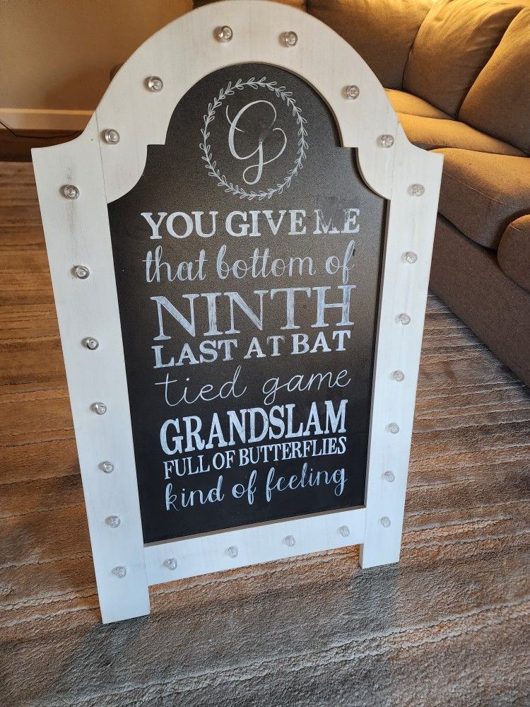 Light Up Chalkboard Sign