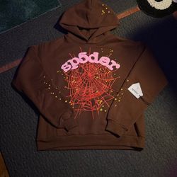 Brown Sp5der Hoodie Size M