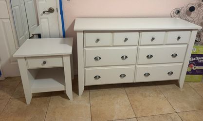 Good condition - White dresser and night table