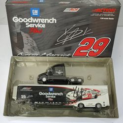 Signed 2001 Kevin Harvick #29 GM Goodwrench Service Plus Hauler 1:64 NASCAR