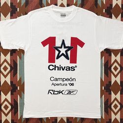 Vintage Reebok Chivas de Guadalajara Campeón 2006 T-Shirt Men’s Medium Slim Fit