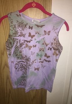 Purple butterfly tank sz small