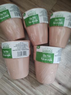 NEW clay pots 5 sets of  2 . Total of 10 pots