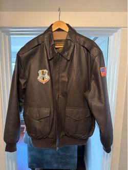 Landing Leathers Men Air Force A-2 Leather Flight Bomber Jacket sz. LT