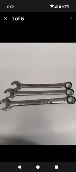 Lot of 3 vintage wrenches. Snap on OEX-28 7/8" ---- OEX-26 13/16" ----- OEX-24 3/4" combination wrenches.