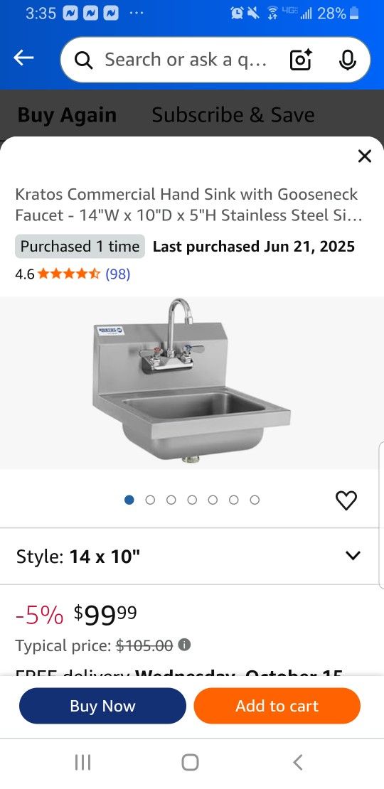 Kratos Commercial Hand sink