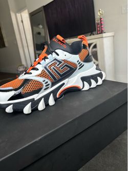 Balmain shoes size 11 orange black white designer