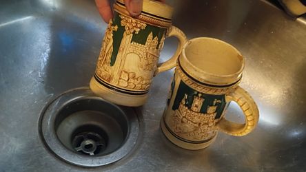 Vintage Beer Mugs Steins Set of 2