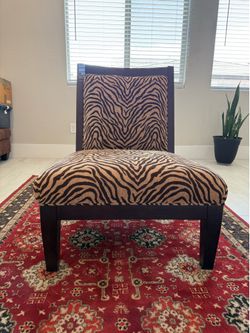 McCreary Modern Zebra Print Accent Slipper Chair - Excellent Condition