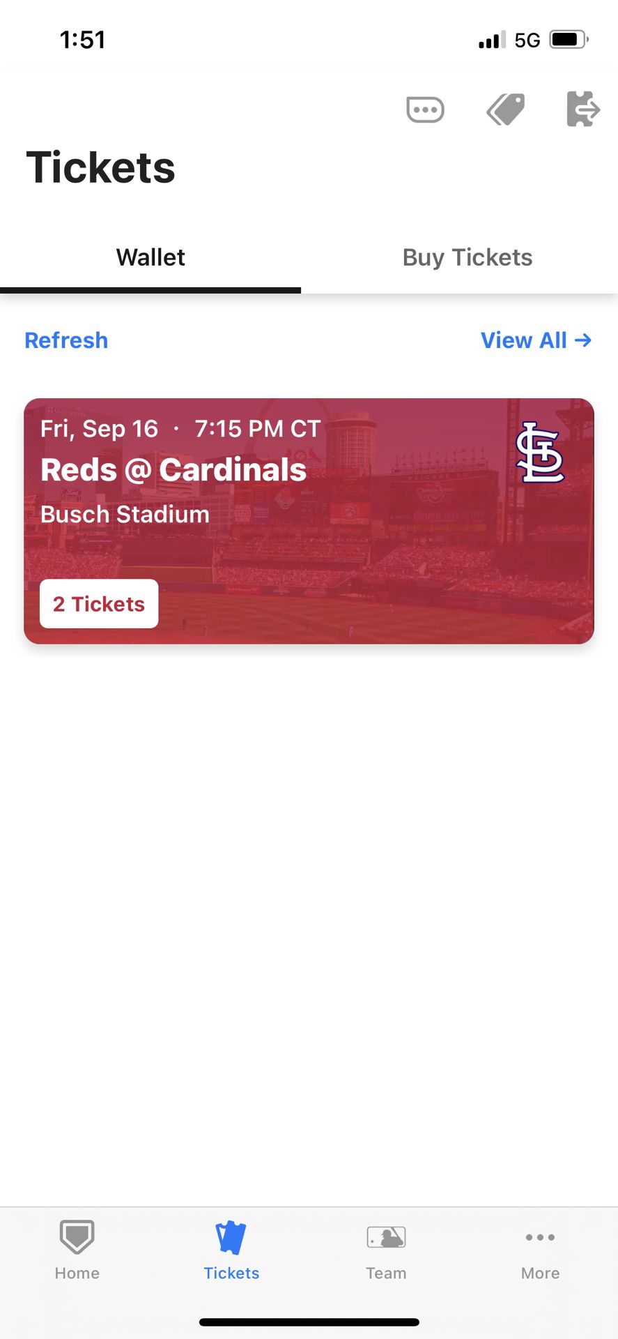 2 St.Louis  Cardinal tickets for Friday game on September 16