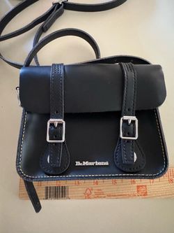 Dr Martens Bag 7" Leather Satchel Adjustable Shoulder Crossbody Black CSO2X