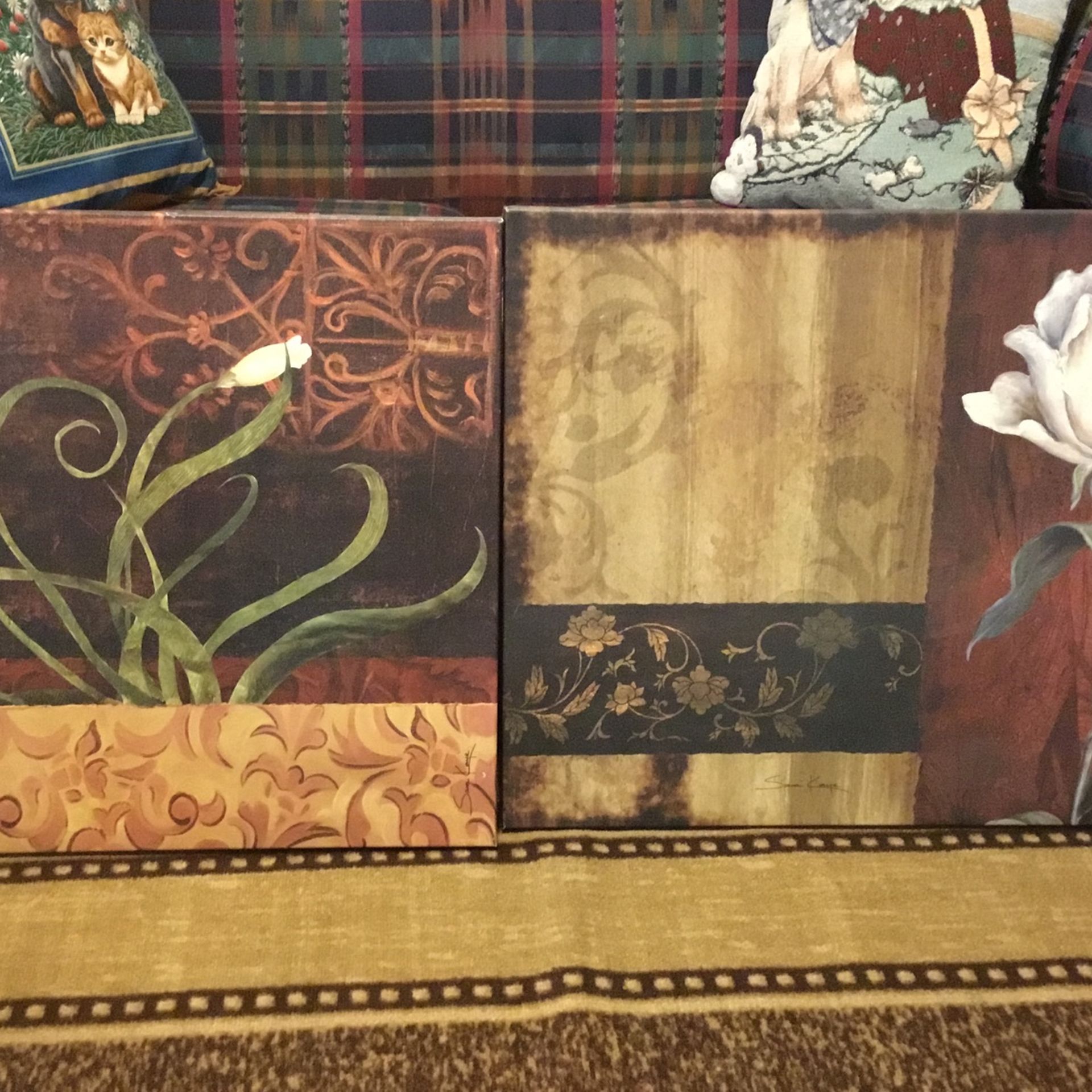 Modern Floral Canvas Print’s - Sara Kaye - Pair