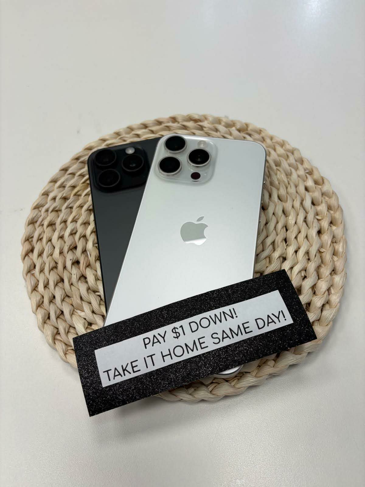 Apple iPhone 15 Pro Max - Pay $5 DOWN AVAILABLE - NO CREDIT NEEDED