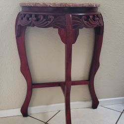 Beautiful Half Round Carved Console Table with Marble Top 
