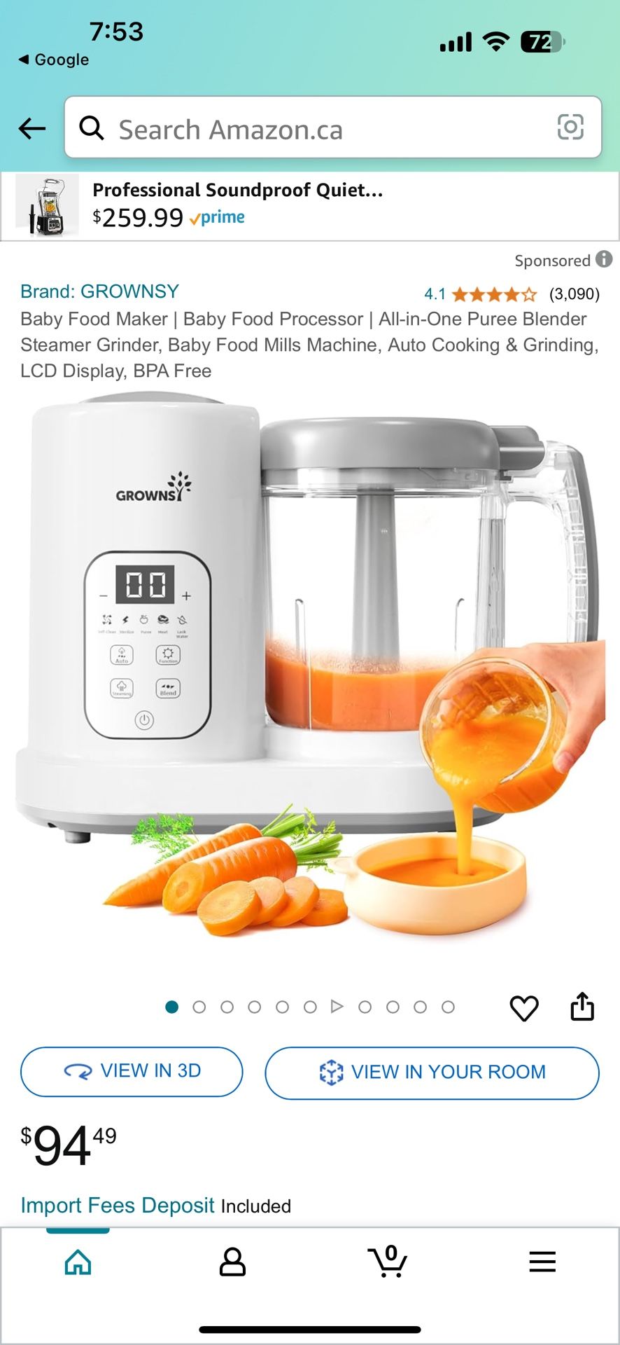 Brand: GROWNSY 4.1 4.1 out of 5 stars (3,090) Baby Food Maker | Baby Food Processor | All-in-One Puree Blender Steamer Grinder, Baby Food Mills Machin