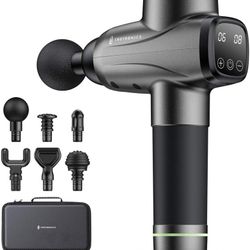 Massage Gun TaoTronics Professional Deep Tissue Muscle Massager Gun Percussion Handheld Electric Muscle Massager with 10 Speed Levels 6 Massage Heads