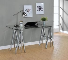 Adjustable Writing Desk Glass and Chrome! Lowest Prices Ever!